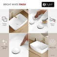 thumbnail image 4 of Stylish Vessel 19"W x 13 ⅜"D White Porcelain Rectangular Bathroom Sink with Pop Up Drain P-220D, 4 of 11