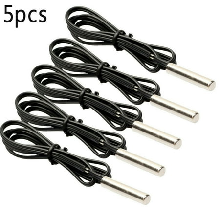 

GLFSIL 5pcs NTC 10K Ohm 1% 3435 Thermistor Temperature Sensor Cylinder Probe 1M Wire