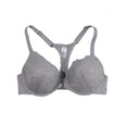 thumbnail image 4 of Women Lace Front Closure Underwire Bra Thin Cup Racerback Y-Strap T-Back Support Bra Floral Lace Push Up Everyday Comfort for Ladies(Grey,70B), 4 of 5
