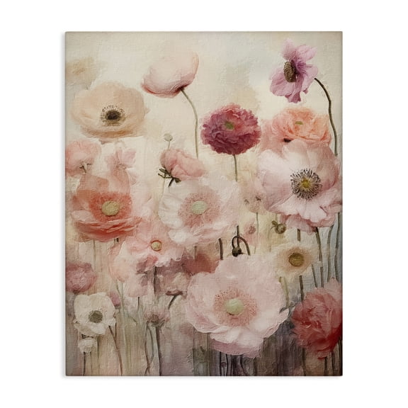 Stupell Industries Blush Flower Garden Botanical & Floral Painting Gallery Wrapped Canvas Art Print Wall Art, 16 x 20