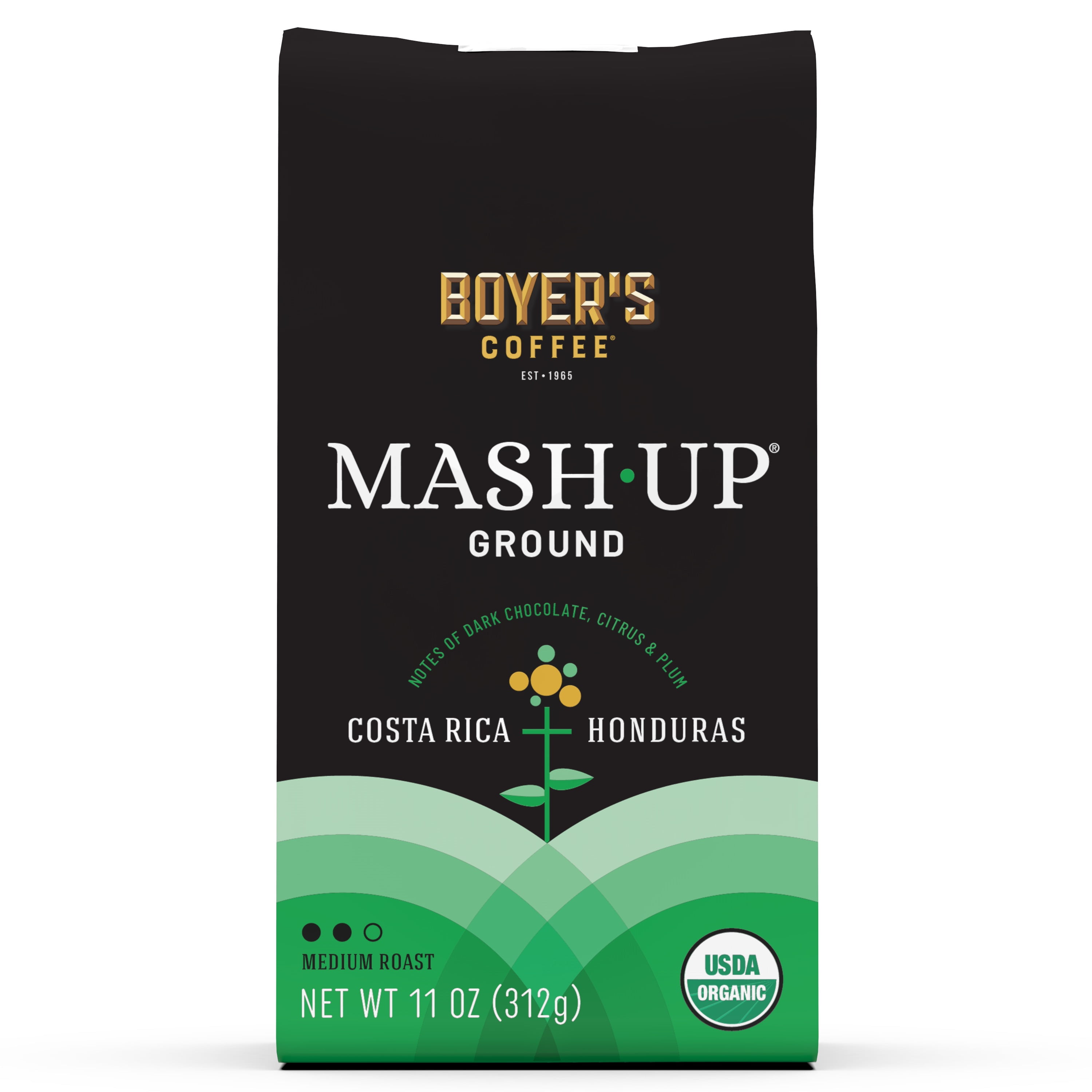 Mash-Up Organic Costa Rica + Honduras Blend, Ground Coffee, Medium Roast, 11 Oz