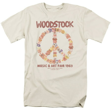 Woodstock Floral Peace Mens Short Sleeve Shirt