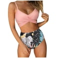thumbnail image 1 of Women Criss Cross High Waisted String Floral Printed 2 Piece Bathing Swimsuit, 1 of 6