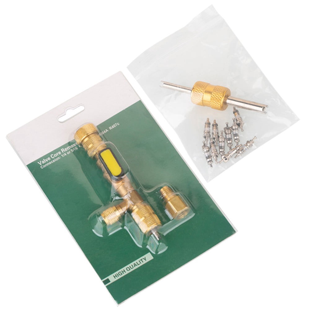 Air Conditioning Valve Core Remover Dual Size 1/4 & 5/16 Flare Tool for R410A