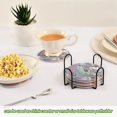 thumbnail image 7 of 6 Pcs Drink Coasters with Holder 3.94in Woven Coasters for Drinks Cute Animals in The Snow Coaster Set for Protection Table, 7 of 7