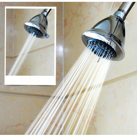 High Pressure 3 Setting Power Body Massage Spa Shower Head Power Rainfall Style Polished Chrome Finish Adjustable Fixed (Best High Power Shower Head)