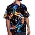 thumbnail image 2 of Note Men's Casual Hawaiian Shirt Printed Button Down Short Sleeve Summer Beach Shirts Unisex, 2 of 6