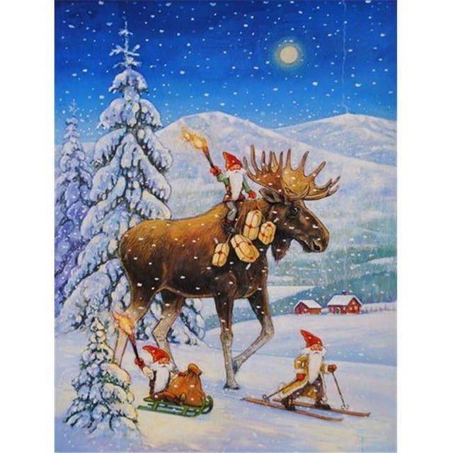 Carolines Treasures ACG0102GF Christmas Gnome Riding Reindeer Flag Garden Size