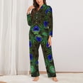 thumbnail image 2 of Sigee Peacock Feathers for Women’s Pajama Sets Long-Sleeved Pjs Sets for Women 2 piece Sleepwear-Large, 2 of 7