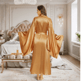 thumbnail image 4 of YAOLAN Women's Silk Kimono Long Robe Satin Bridesmaid Wedding Sleepwear Plus Size, 4 of 11