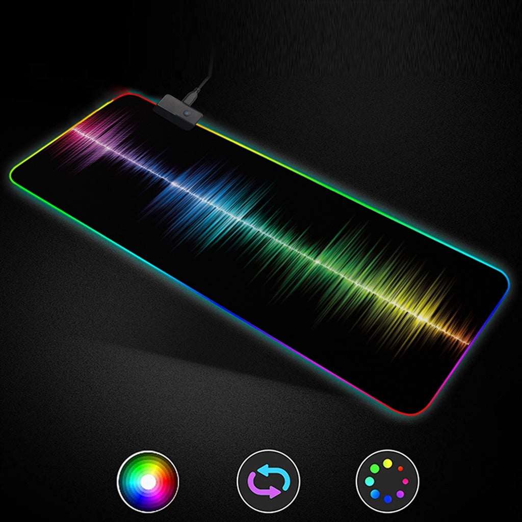 Large Colorful LED Lighting Keyboard Mat Gaming Pad For Computer Office Space Office Desk Pad
