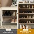 thumbnail image 5 of Homhougo Freestanding Shoe Cabinet with 3 Rattan Doors, 7-Tier Shoe Storage Organizer with Adjustable Shelves for Entryway, Hallway, Living Room, Closet, Boho Style, 5 of 9