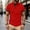 Red, variant on Men's Casual Short Sleeve Button-Down Shirt, Solid Color, Breathable Fabric