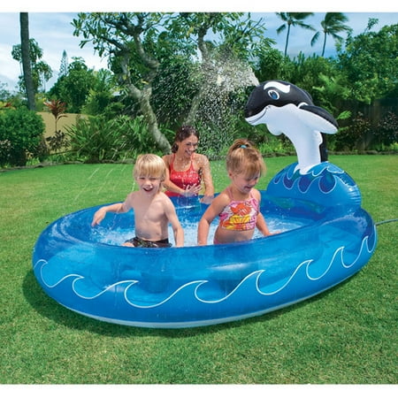 Intex 6.7' x 5.2' Spray 'N Splash Whale Kiddie Swimming Pool