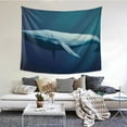 thumbnail image 2 of Blue Whale Abstract Painting Tapestry, Abstract Wall Decor Home Decor Bedroom Living Room Dorm Tapestry Room Wall Hanging, 60" x 51", 2 of 8