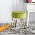 thumbnail image 2 of SAFAVIEH Abrea Modern Style Round Ottoman, Pear/Gold ( 16.5 in. W x 16.5 in. D x 17.3 in. H), 2 of 8