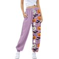 thumbnail image 4 of Purple Women Halloween Pajamas Pants Womens Halloween Pajamas Pants Cute Magical Pajama Soft Long Bottoms Women Fall Pjs S, 4 of 9