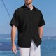thumbnail image 1 of pstuiky camiseta de hombre, Blusa informal de manga corta con cuello vuelto y color liso para hombre camisetas de hombre xxxl, 1 of 9
