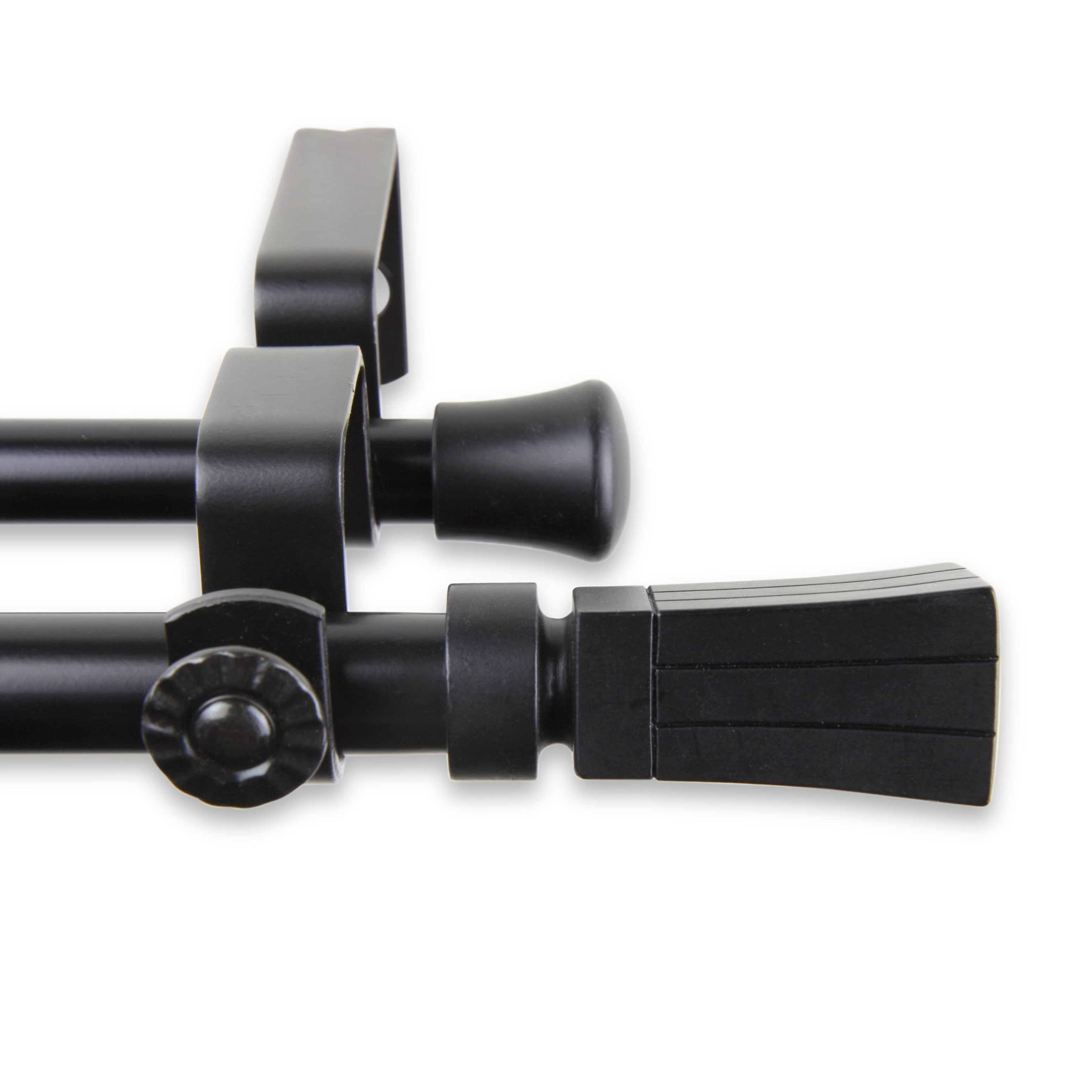Central Design Products Steel 0.62" Modern Double Curtain Rod, Black