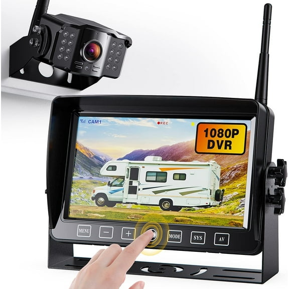 Xroose 1080P Wireless Backup Camera System with 7” Monitor for RVs and Trucks