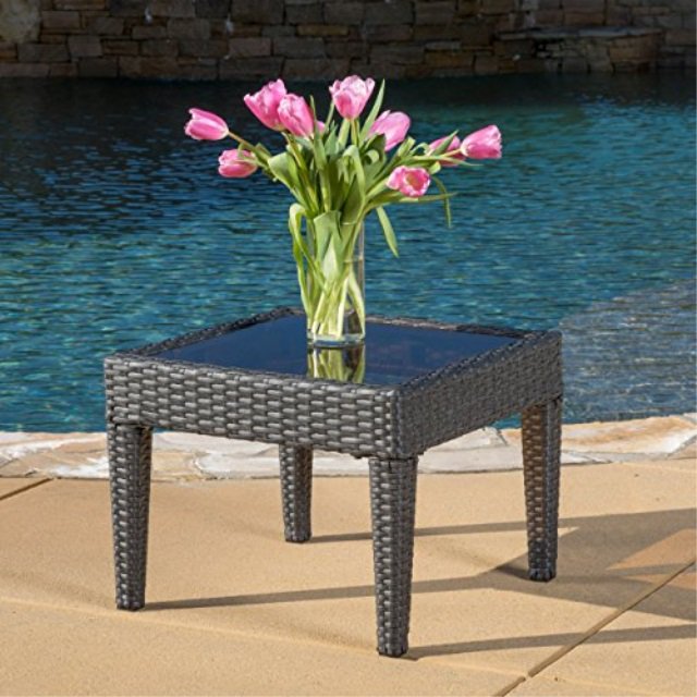 Christopher Knight Home Antibes PE Accent Table, Grey