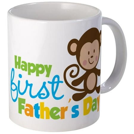 Happy Monkey - CafePress - Boy Monkey Happy 1St Fathers Day Mug - Unique Coffee Mug, Coffee Cup CafePress