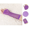 thumbnail image 2 of INSPIRE CHIC Women's Elbow Length Elastic Fishnet Fingerless Arm Gloves Purple One Size, 2 of 5