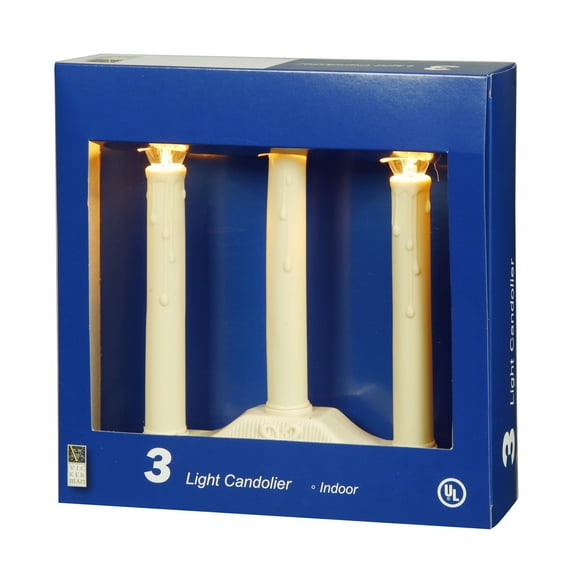 Vickerman 3 C7 Light Ivory Candolier Light, 36" Lead Cord Christmas Light