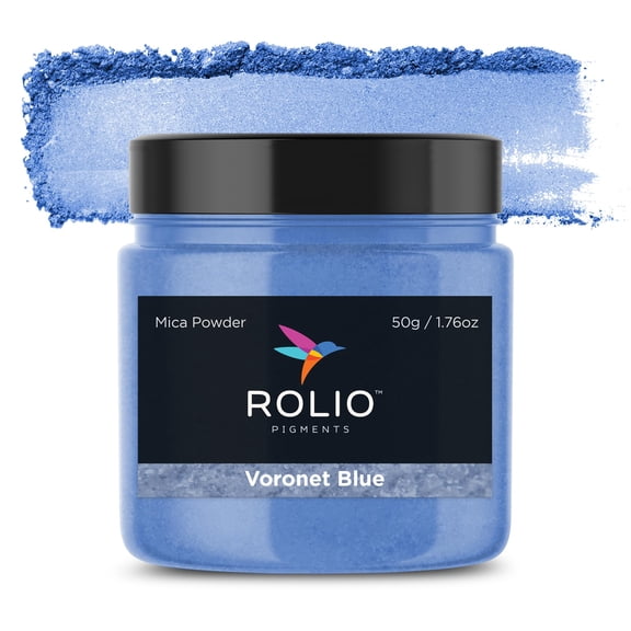 Rolio Premium Mica Powder - Voronet Blue (50G / 1.76oz) - 1 Jar of Blue Pigment Powder for Epoxy Resin, Dye, Soap Making, Nail Polish, Paint, Candle Making, Bath Bombs, Slime