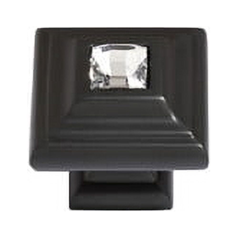 Alno 10mm Crystal Small Square Knob - Clear / Polished Chrome
