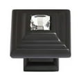 thumbnail image 2 of Alno 10mm Crystal Small Square Knob - Clear / Gold, 2 of 8
