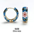 thumbnail image 2 of DESIGNICE Fashion Enamel Flower Huggie Hoop Earrings for Women Vintage Boho Circle Small Earrings Statement Jewelry, 2 of 7