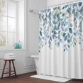 thumbnail image 5 of Blue Eucalyptus Leaves Fabric Shower Curtain Watercolor Leaf Washable Shower Curtains for Bathroom, Waterproof Bath Curtain with Hooks Home Decor 72x84in, 5 of 8