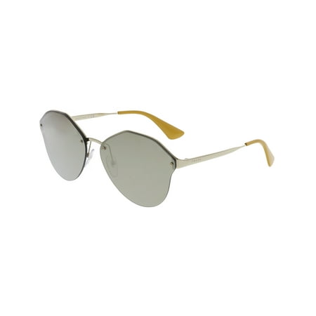Prada Women's Mirrored PR64TS-ZVN1C0-66 Brown Aviator Sunglasses