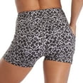 thumbnail image 2 of Yoga Shorts for Women with Pockets,High Waisted Workout Athletic Cheetah Shorts Black Leopard M, 2 of 6