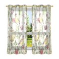thumbnail image 6 of Yayeee Window Curtains Light Filtering 63"x42" Grommet Panel Pair Home Living Room Decor, Purple Birds Teapots, 6 of 7