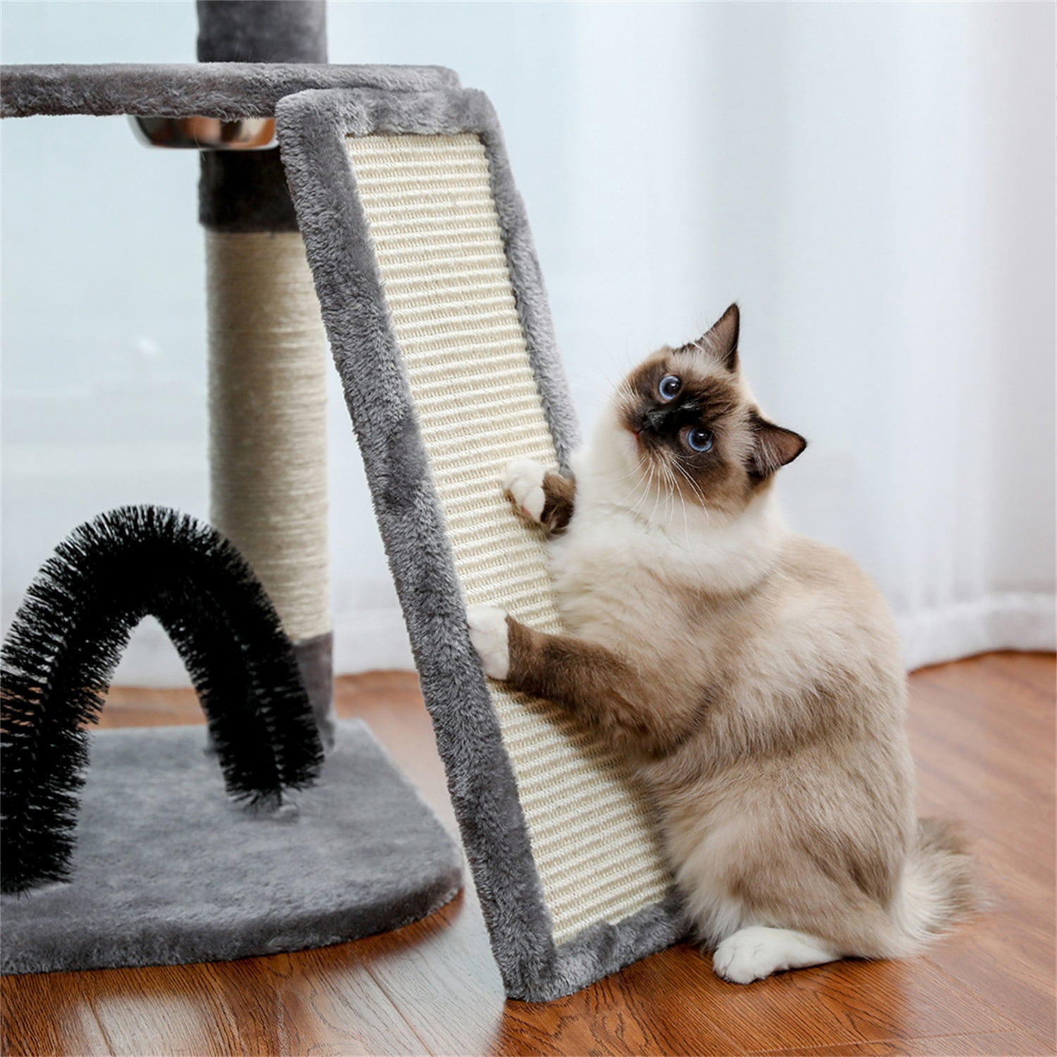 Pefilos 64" Multi-Level Cat Tower for Indoor Cat Tree for Large Cat Condo for Multiple Cats with Climbing Ladder, Feeding Bowl, Gray Pefilos 64" Multi-Level Cat Tower for Indoor Cat Tree for Large Cat Condo for Multiple Cats with Climbing Ladder, Feeding Bowl, Gray