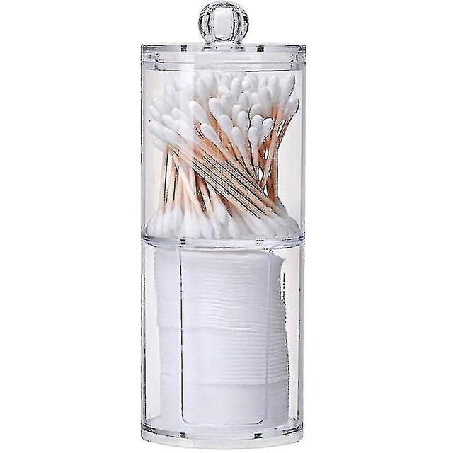 Caja de almacenamiento transparente para hisopos de algodón Almohadilla de maquillaje, Caja de almacenamiento de cosméticos