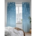 thumbnail image 6 of Sheer Curtains 2 Panels Set, Christmas Snowflake Blue Gradient Window Sheer Curtains for Living Room/Bedroom, Light Filtering Rod Pocket Voile Drapes, 52" W x 84" L, 6 of 7