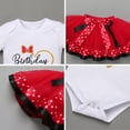 thumbnail image 7 of FYMNSI Baby Girl 1st Birthday Cake Smash Outfit Short Sleeve Romper Tutu Skirt Bowknot Headband 3pcs Set 1 Year Red - Love Heart, 7 of 7