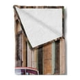 thumbnail image 2 of Cars Soft Flannel Fleece Throw Blanket, Classical American Car in a Street with Houses Caribbeans Havana Cuba, Cozy Plush for Indoor and Outdoor Use, 70" x 90", Orange Sand Brown, by Ambesonne, 2 of 5