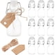 thumbnail image 1 of Paquete de 12 mini botellas de vidrio con tapa abatible de 2 oz (60 ml) con 20 etiquetas colgantes y 1 paquete de cordón de cáñamo para decoración de recuerdos de bodas, 1 of 8