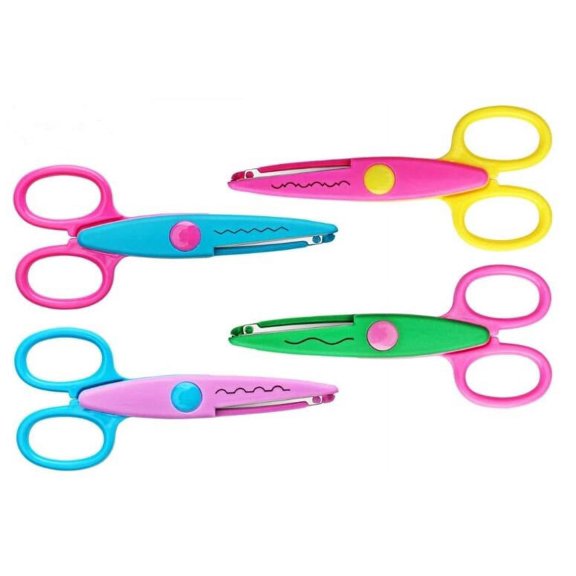 Artrylin Lacework Wavy Paper Edger Scissors Pinking Shears Set for Handcraft Works(6pcs,Different Colors and Cutting Effects)