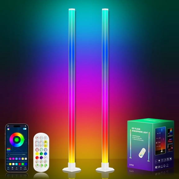 INDMIRD RGBIC LED Light Bars 2Pack, Gaming Lights, TV Backlight with App Control and Remote Control with Scene Modes and Music Sync Modes for Gaming, PC, TV