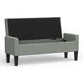 thumbnail image 5 of 52" Upholstered Storage Bench With Truncated Arms in Stone (Light Gray), 5 of 7