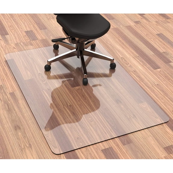 HOMEK 48” x 36” Clear Office Chair Mat Protector for Hard Floors, 1/8” Thick