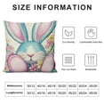 thumbnail image 5 of PRATYUS  Happy Easter Rabbit Flowers Easter Eggs Throw Pillow Covers, Bunnies Easter Eggs Stripes Plaid Cushion Case Decoration for Sofa Couch 22x22in, 5 of 5