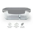thumbnail image 3 of Bentgo Glass Snack (Gray) – 2-Compartment Bento-Style Glass Food Storage for Snacks and Small Meals | Ideal for Meal Prep, Leftovers, and Portion Control – FDA-Approved, BPA-Free, Food-Safe Materials, 3 of 8
