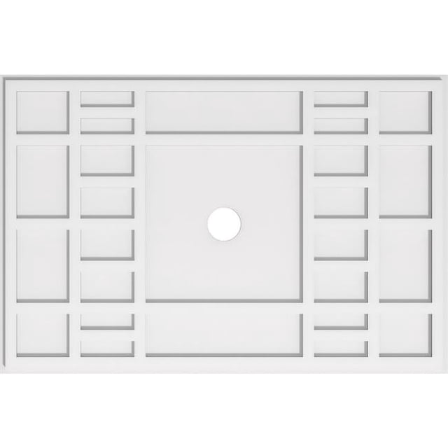 Ekena Millwork CMP40X26BX-03000 3 in. ID x 14 in. Rectangle Beaux Architectural Grade PVC Contemporary Ceiling Medallion