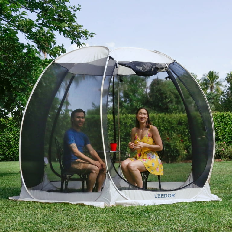 Leedor Pop-Up Screen House Tent, 10'x10' Outdoor Canopy with Leedor Pop-Up Screen House Tent, 10'x10' Outdoor Canopy with